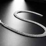 Rhinestone Clavicle Chain Necklace for Girls Party H93794