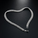 Rhinestone Clavicle Chain Necklace for Girls Party H93794
