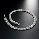 Rhinestone Clavicle Chain Necklace for Girls Party H93794