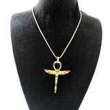 Ankh Cross of Life Necklace with Scarab 925 Sterling Silver Bijoux Gift