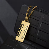 Cuba-Chain Name Necklace Stianless Steel Personalized Engrave Charm