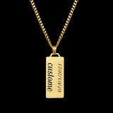 Cuba-Chain Name Necklace Stianless Steel Personalized Engrave Charm