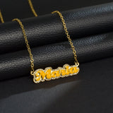 Colorful Diamond Necklace O-Chain Cuba-Chain Stainless Steel