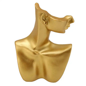 Resin Earrings Mannequin Stand Golden for Jeweler