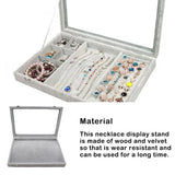 Necklace Display Tray with Lid Pendant Organizer Jewelry Storage Holder