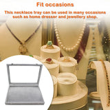 Necklace Display Tray with Lid Pendant Organizer Jewelry Storage Holder