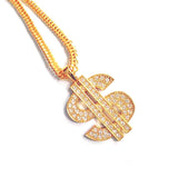 Dollar Pendant Necklace Hip Hop Symbol Chain Rapper Punk Style