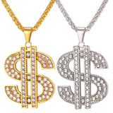 Dollar Pendant Necklace Hip Hop Symbol Chain Rapper Punk Style