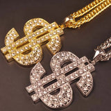 Dollar Pendant Necklace Hip Hop Symbol Chain Rapper Punk Style