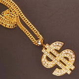 Dollar Pendant Necklace Hip Hop Symbol Chain Rapper Punk Style