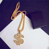 Dollar Pendant Necklace Hip Hop Symbol Chain Rapper Punk Style