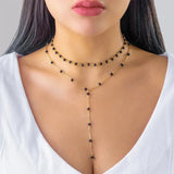 Double Beading Pendant Chain Necklace for Women