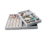 Velvet Jewelry Organizer Tray Display Stand Showcase