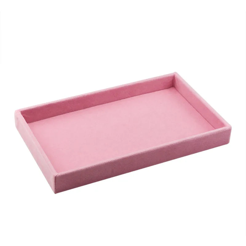 Velvet Jewelry Organizer Tray Display Stand Showcase