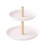 Metal Two Floors Jewelry Holders Wooden Display Decor