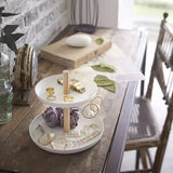 Metal Two Floors Jewelry Holders Wooden Display Decor