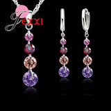 925 Silver CZ Bridal Wedding Jewelry Set For Women