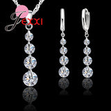 925 Silver CZ Bridal Wedding Jewelry Set For Women