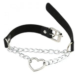 Heart Necklace Pu Leather Street Chain Love Heart