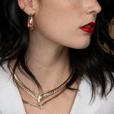 Zircon Necklace for Women, Stainless Steel Chain
