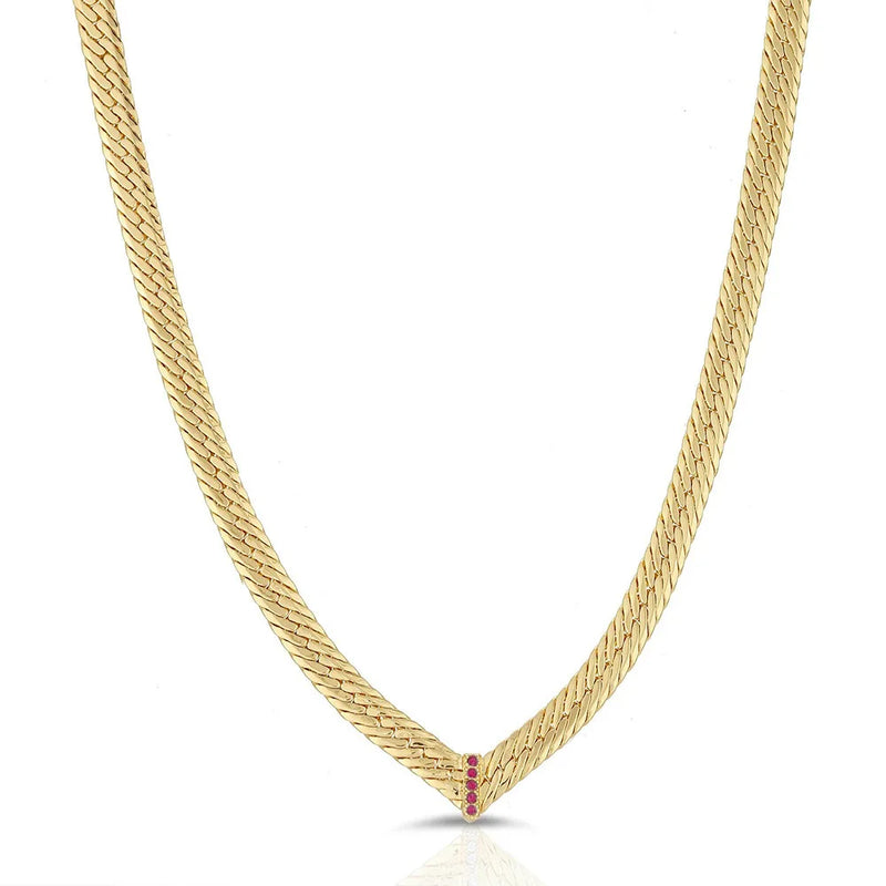 Zircon Necklace for Women, Stainless Steel Chain