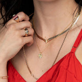 Zircon Necklace for Women, Stainless Steel Chain