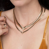 Zircon Necklace for Women, Stainless Steel Chain