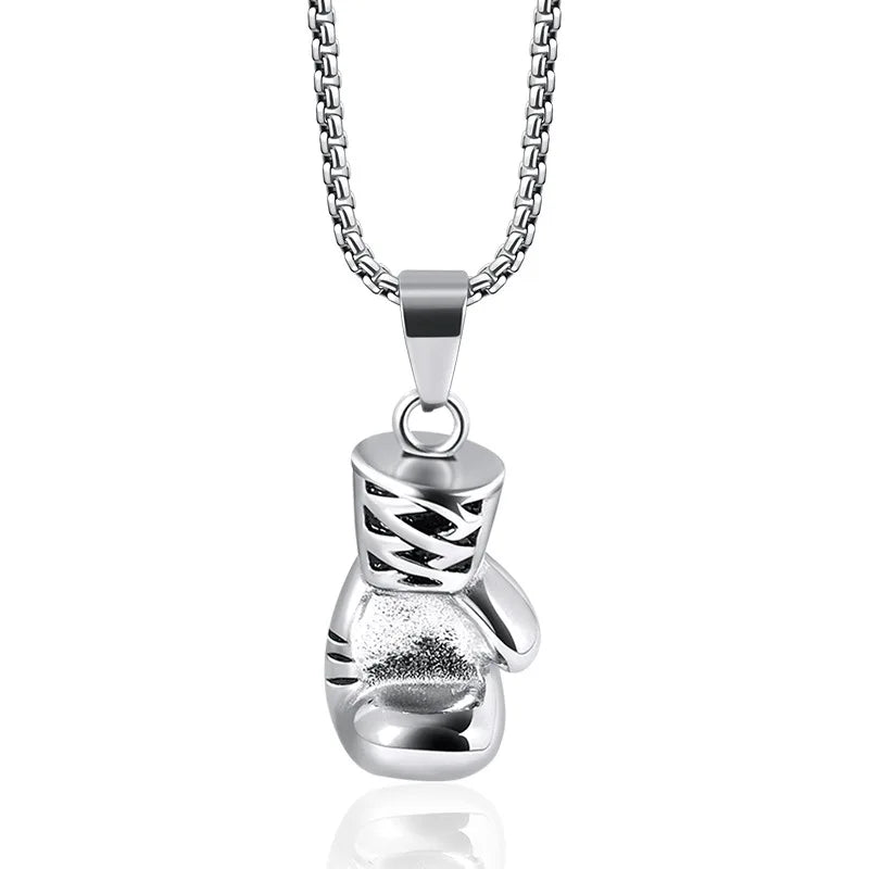 Personalised Waterproof Stainless Steel Boxing Glove Pendant Necklace