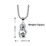Personalised Waterproof Stainless Steel Boxing Glove Pendant Necklace