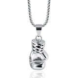 Personalised Waterproof Stainless Steel Boxing Glove Pendant Necklace