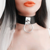 Gothic Punk Choker Leather Collar Studded Bondage Bell Party Jewelry
