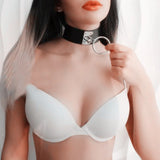 Gothic Punk Choker Leather Collar Studded Bondage Bell Party Jewelry