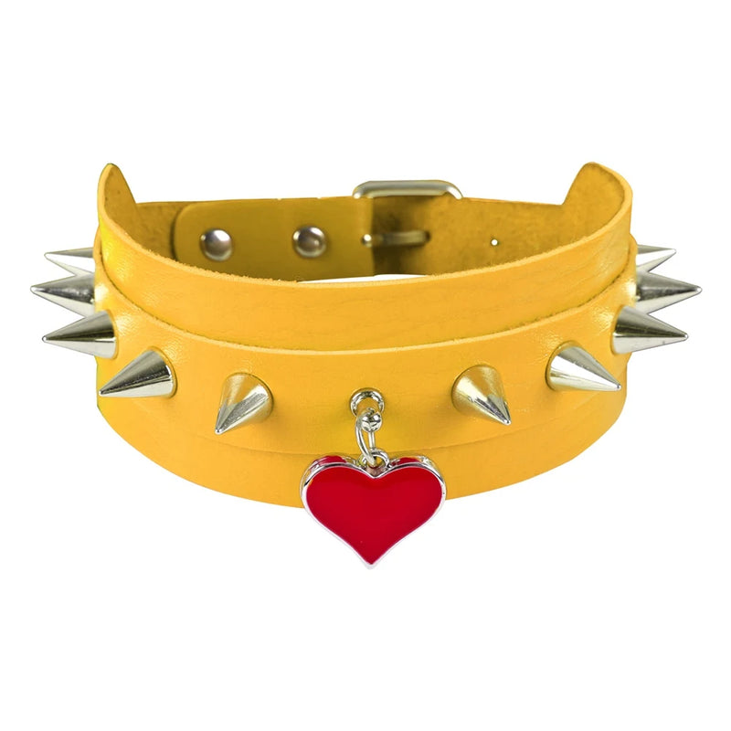 Heart Pendant Necklace Women Stainless Steel Jewelry Goth Choker Kpop