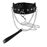Sexy Collar Leash Bdsm Harness Leather Exotic Rivet Chain Heart Choker