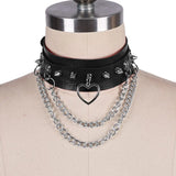 Sexy Collar Leash Bdsm Harness Leather Exotic Rivet Chain Heart Choker