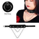 Sexy Collar Leash Bdsm Harness Leather Exotic Rivet Chain Heart Choker