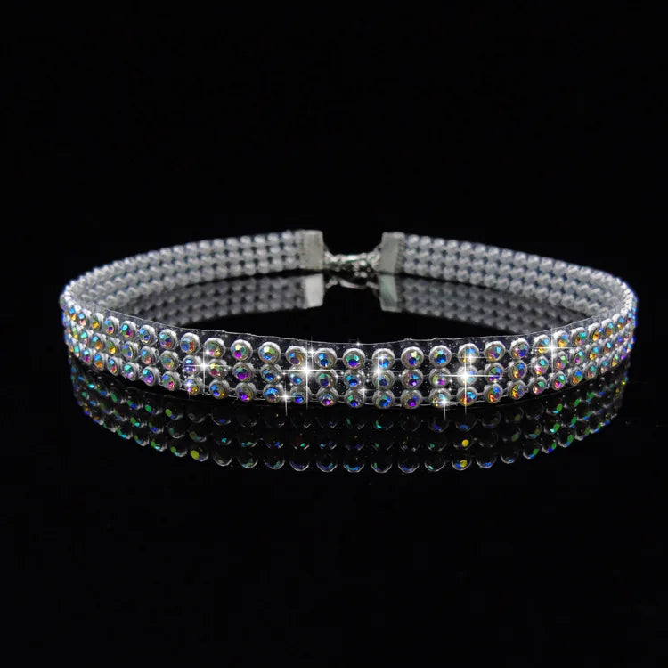 Sparkling Silver Crystal Chain Necklace Ladies Wedding Party Necklace
