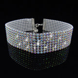 Sparkling Silver Crystal Chain Necklace Ladies Wedding Party Necklace
