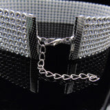 Sparkling Silver Crystal Chain Necklace Ladies Wedding Party Necklace