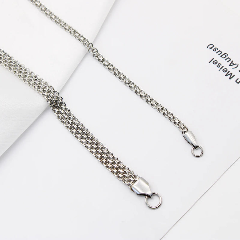 Stainless Steel 3mm6mm Mesh Shape Silver DIY Collars Choker