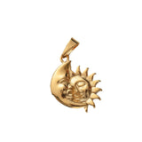 Women's Stainless Steel Moon Sun Face Necklace Golden Chain Jewelry