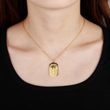 Personalized Palm Tree Necklace Stainless Steel Chain Engraved Name Pendant