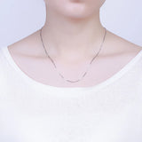 Sterling Silver 925 Box Chain Necklace 40cm/45cm 0.7mm/0.8mm for Woman