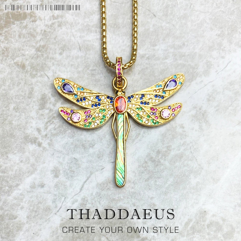 Dragonfly Summer Necklace 925 Sterling Silver Gift For Women