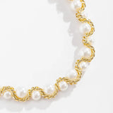 Ivory Pearl Chain Necklace for Women Girls