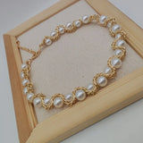 Ivory Pearl Chain Necklace for Women Girls