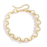 Ivory Pearl Chain Necklace for Women Girls
