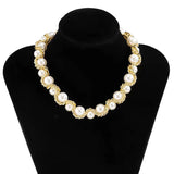 Ivory Pearl Chain Necklace for Women Girls