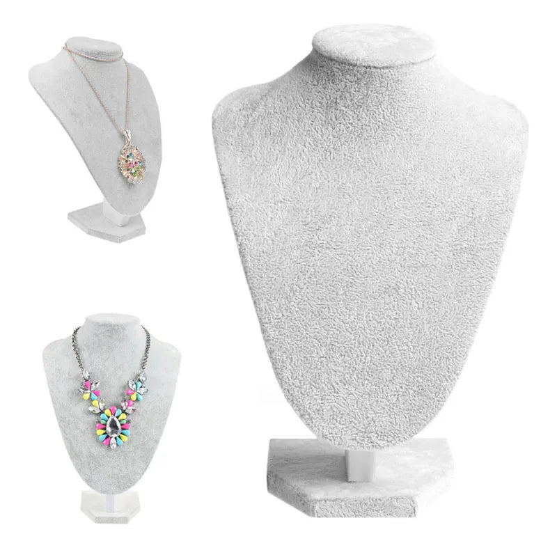 Velvet Necklace Jewelry Display Stand Chain Holder Showcase Storage
