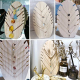 Wooden Necklace Jewelry Display Stand Holder Organizer Store Decor